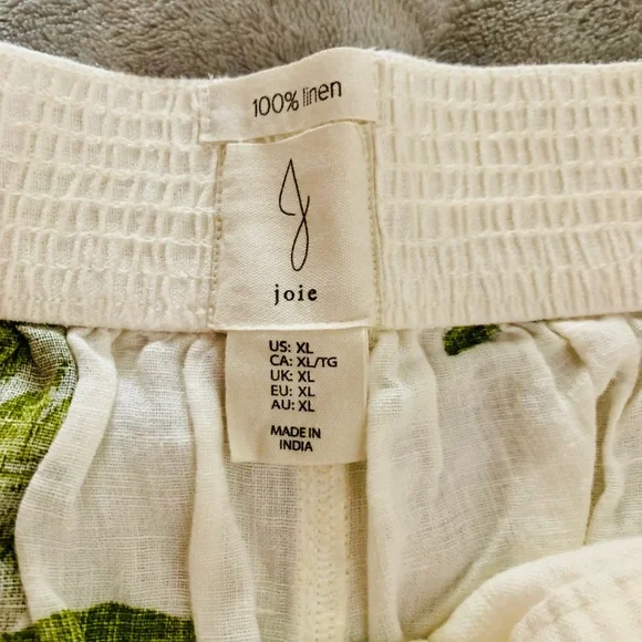 Joie White Wide Leg Pants with Floral Design - Picture 6 of 7